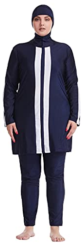 Muslim Swimsuits for Women Plus Size 2 Piece Fully Covered Swimsuits Burkini