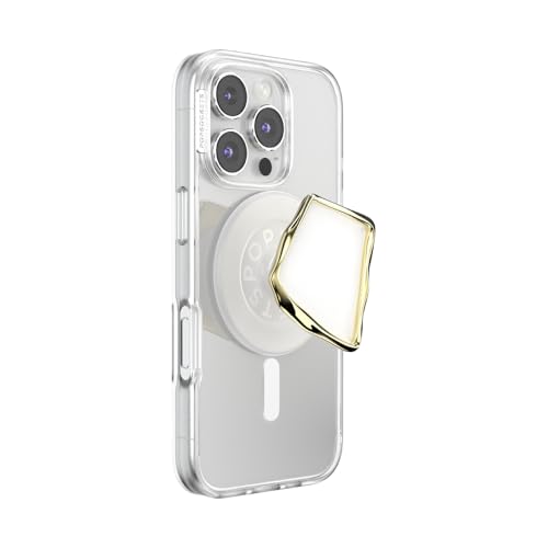 Image of PopSockets Phone Grip for MagSafe, Magnetic Holder, Phone Stand, Crystal - Enamel Horchata Cut