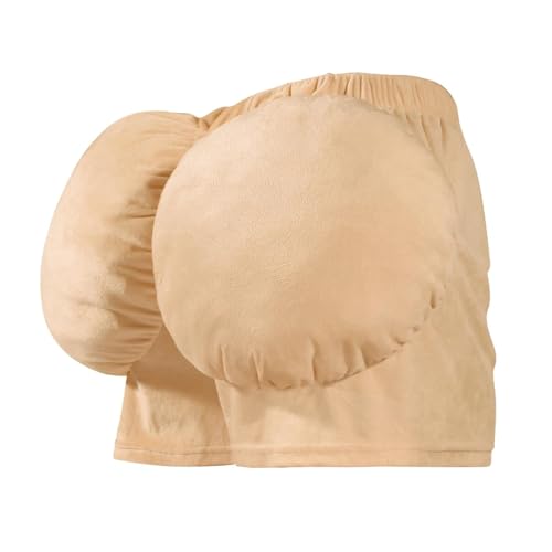 BlissfulTie Fake Butt Costume – Funny Big Butt Cheeks for Halloween, Unisex Old Lady & Granny Costume Accessories, Fake Booty Dress Up Prop for Men and Women Parties