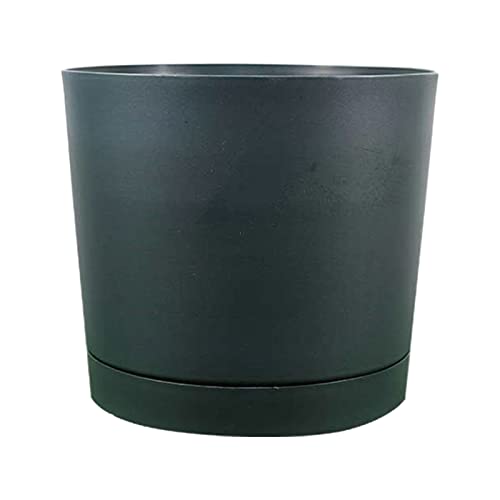 Generic Vaso rotondo 40 cm di diametro per interni, con fori di drenaggio e sottovasi, moderni vasi per piante d'appartamento, piante grasse, fiori, spazi liberi nel pomodoro (GN1, A)