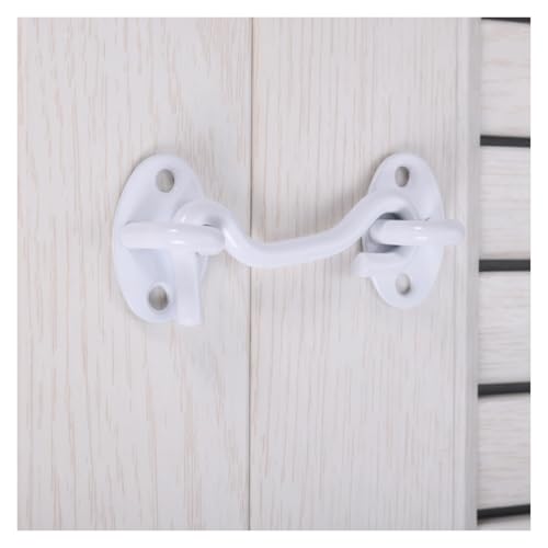 Pestillo de ojo gancho blanco de acero inoxidable resistente para puerta con tornillos 6