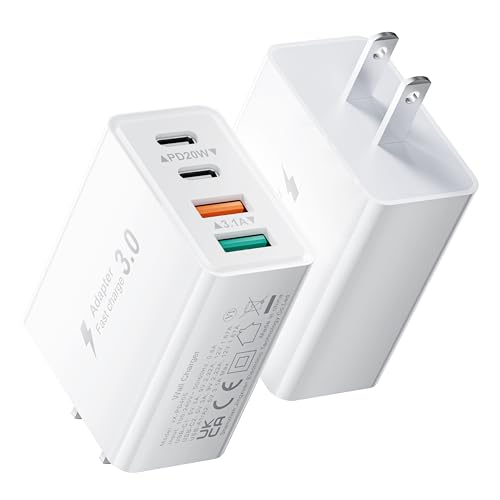 40W USB C Charger Block Fast Charging Cube, 2-Pack Type C Brick Dual PD&QC Wall Plug Adapter for iPhone ALL Series & iPad, Tablets, Cell Phones Android