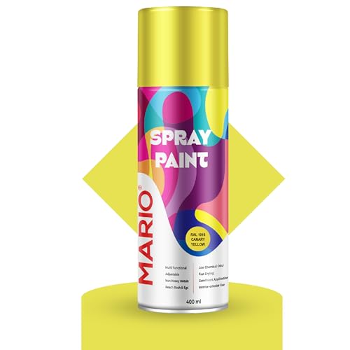 Image of Mario Spray Paint - RAL 1016 Canary Yellow (400ml) | Bright Yellow Spray Paint for Automotive, Furniture, Walls & DIY Projects | Fast Dry Durable Finish
