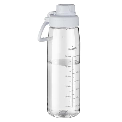 Edmyre 32oz Clear Water Bottle - BPA-Free Tritan Plastic, Fast Flow Spout Lid, Wide Mouth & Leakproof Design Hiking Water Bottle Suitable for Travel, Outdoors, Gym, Travel, Home, School(Clear)