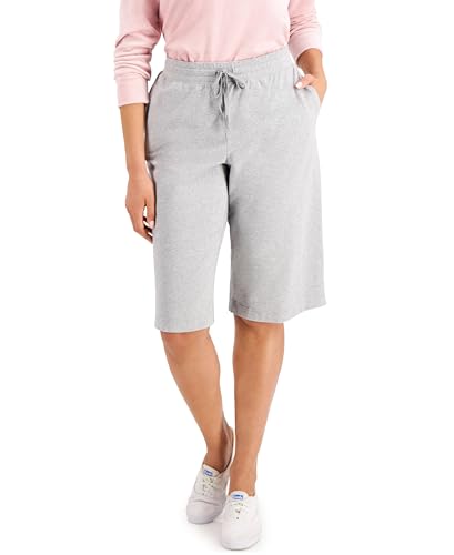 Karen Scott Petite Knit Skimmer Shorts Smoke Grey...