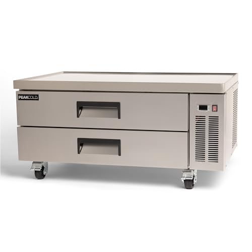 Image of PEAKCOLD 2 Drawer Refrigerated Commercial Chef Base - Kitchen Equipment Stand Refrigerator; 52" W