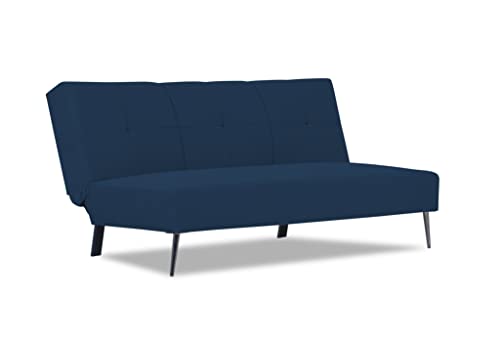 Image of Adorn India Xander 3 Seater Sofa Cum Bed (Blue) (3 Year Warranty)
