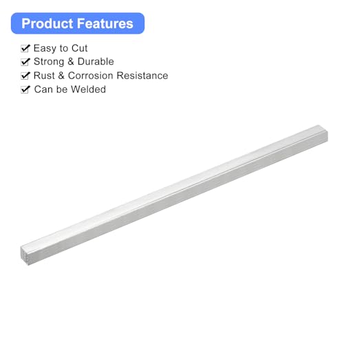 Image of uxcell Square Aluminum Flat Bar, 9 /16 inch Thick 0.6 inch Width 10 inch Length Square Aluminum Bar 6061 Aluminum Flat Plate, 15 x 15 x 254mm T6511 Solid New Mill Stock for Industrial Building