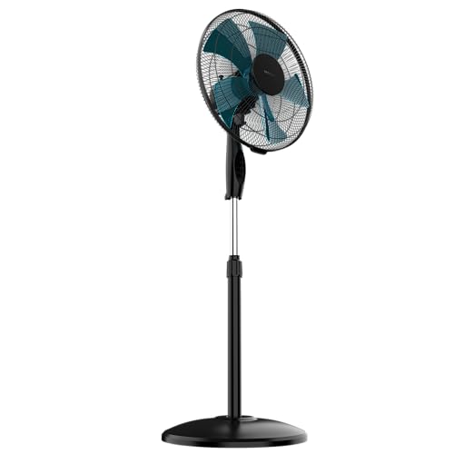 Cecotec Ventilador de Pie EnergySilence 515 WindLite Pro Cool. 56W, 40cm de Diámetro, 5 Aspas Aerodinámicas, 3 Velocidades, Oscilación Automática, Barra Telescópica Ajustable, Base Segura