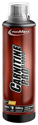 IronMaxx Carnitine Pro Liquid - Mango 500ml | 1500mg L-Carnitin pro Portion | besonders effektiv vor Trainingseinheiten | ideal während Diatphasen