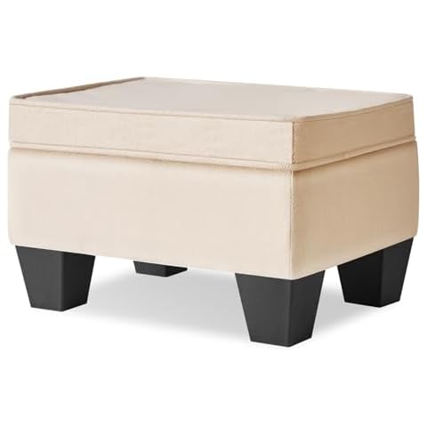 IBUYKE 10 Inch Rectangle Linen Footstool Cover