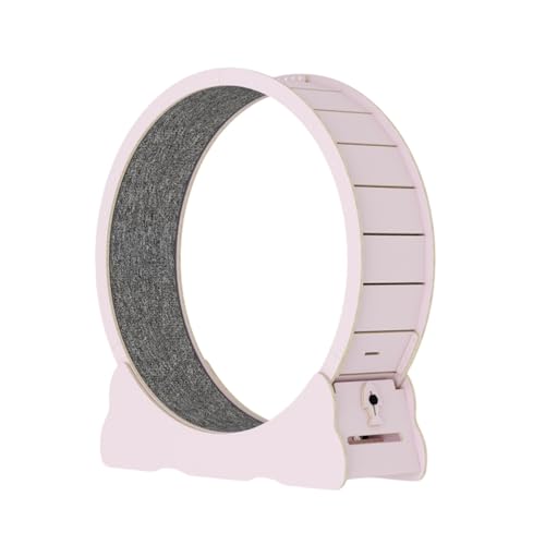 JoFistキャットホイール 猫 ルームランナー 回し車 猫用回し車 ランニングマシーン 猫の車輪 大型 木製 組み立て式 自走式 ランニングホイール エクササイズホイール 室内 らくらく組立式 (ピンク,M(推奨体重8〜10kg、直径91CM))