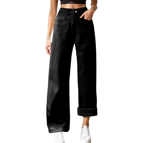 Jean d'hiver pour femme doublure polaire chaude isolante coupe baggy