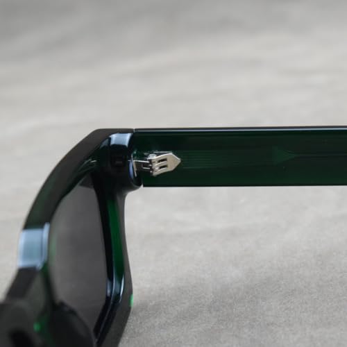Image of Retro Fashion Thick Acetate Polarized Sunglasses Trendy Square Men Womens Black Grey Shades Vintage