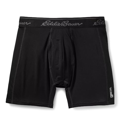 Eddie Bauer Men's Trailcool 2.0 Boxer Briefs, Black,...