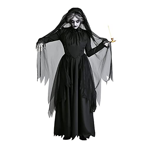 Robe De Dames Et Voile Rose, Légende Maléfique, Costume De Mariée De Cimetière D'halloween, Costume De Sorcière Fantôme Fille Fantôme Cosplay Zombie Vampire Mariée Faucheuse Costume D'halloween Cover