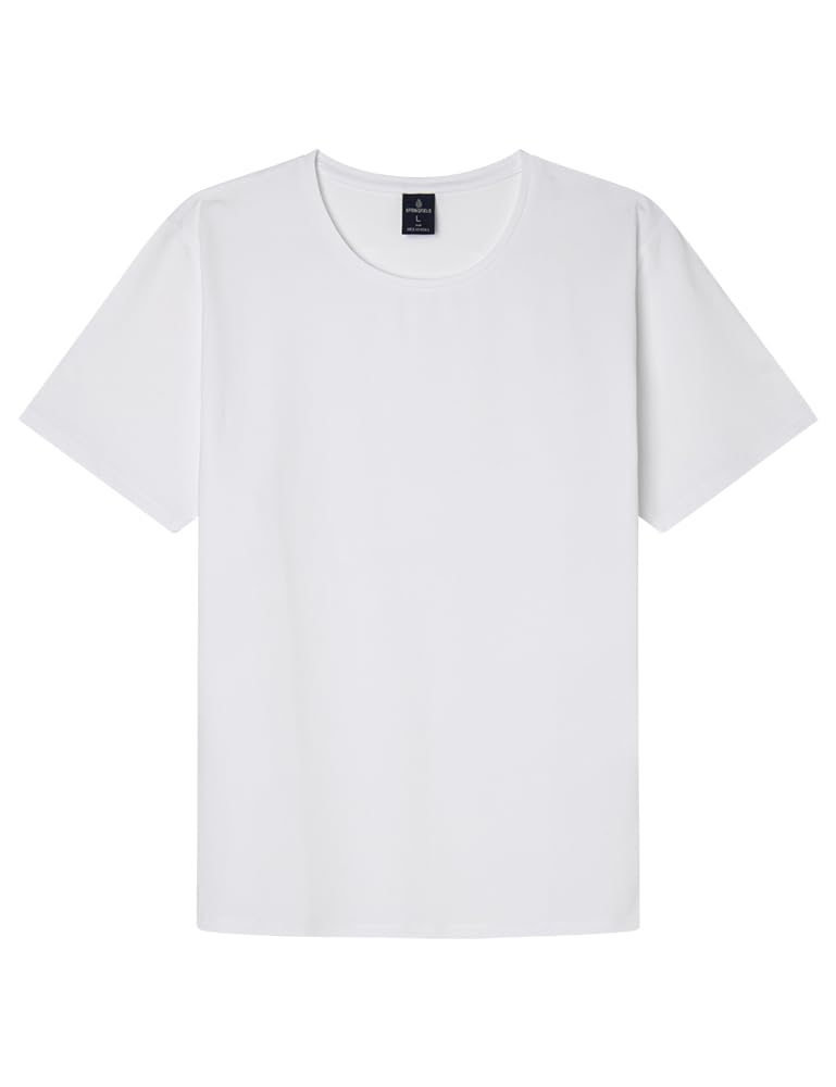 SPRINGFIELD Men's 248426 Basic Cotton Lycra t-Shirt, White Standard, M