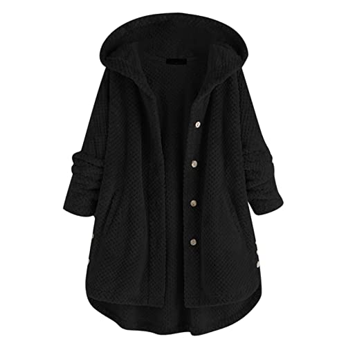 Manteau à capuche noir grande taille 6XL pour femme en coupe ample veste d'hiver