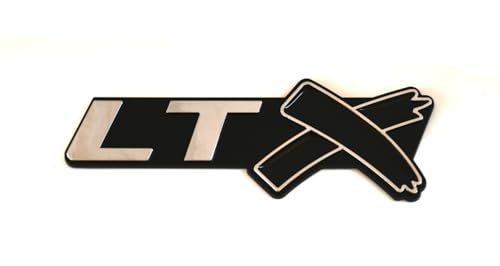 Image of 2pcs LTX Emblems Side Rear Lid Trunk 3D Badge Replacement for Chevy Corvette LS LT ZL SS LTX (Chrome Black), EI-SilveCutom#2
