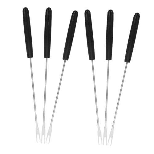 Sosoport 6 piezas Tenedores Fondue Acero Inoxidable Mango Resistente Altas Temperaturas para Queso Chocolate Carne Postres Frutas Asar Marshmallows