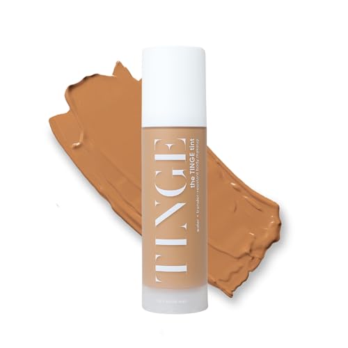Tinge Body Makeup, Water & Transfer Resistant, Medium Coverage Cream, Lasts Up to 48 Hours, For All Skin Types, Fragrance Free, Vegan, American Made, 3.38 Fl Oz. - Tan Neutral