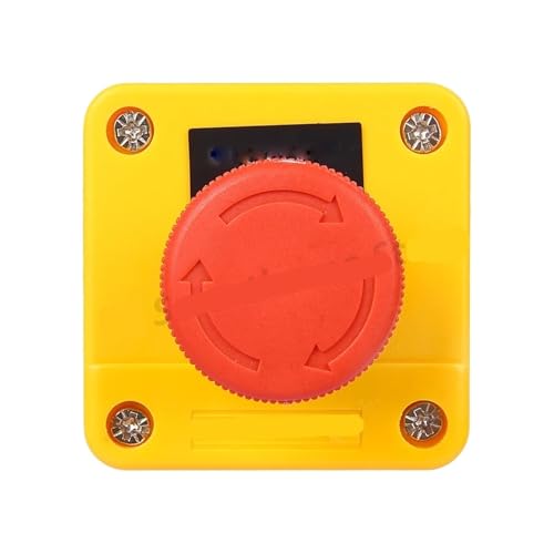 Botón de parada de emergencia caja de botones 1 NA 1 NC interruptor hongo rotativo