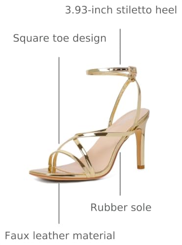 Image of Mostrin Strappy Heels for Women Square Open Toe Lace Up Heeled Sandals Ankle Strap Sexy Stiletto High Heels for Party, Prom, Dating, Wedding