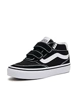 Vans Kid's Brooklyn Mid V Sneaker, Suede/Canvas Black/White, US 12