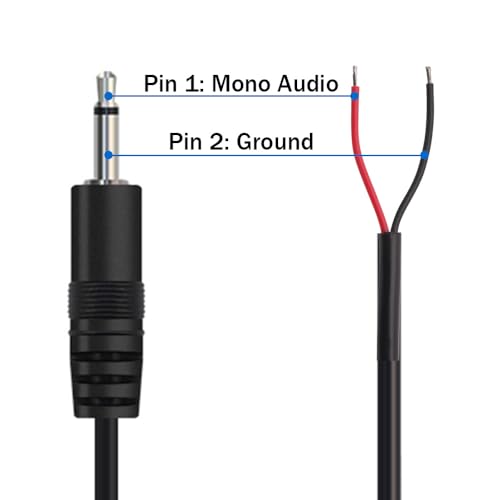 Cable AUX 3.5mm Mono Audio Macho 3ft 2 Unidades miniatura 4