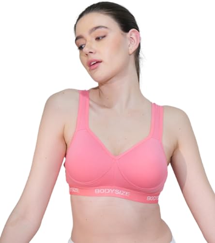 Image of BODYSIZE Women's Everyday Wear Wire Free Padded Sports Bra SF-28 (Heavily Padded, Gym, Yoga Bra) | Everyday Wear, Sweat Absorbent, Soft Cotton Fabric for Ultimate Comfort (B Cup)