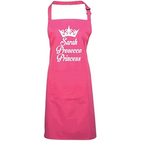 Personalised Fuchsia Apron with Glitter Print Cover