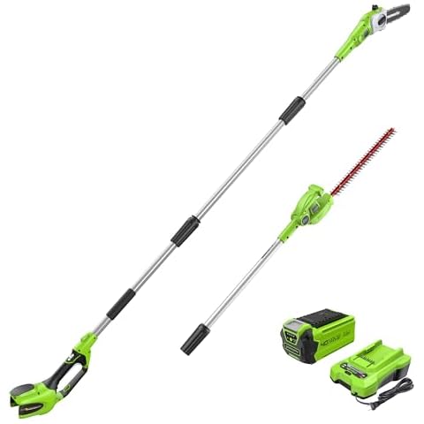 Greenworks 40V 8" Pole Saw + Pole Hedge, 2.0Ah Battery (Gen 1) Cover