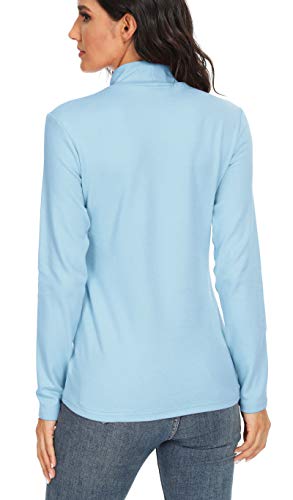 Image of Women's Cotton Mock Turtleneck Long Sleeve Basic Thermal Top