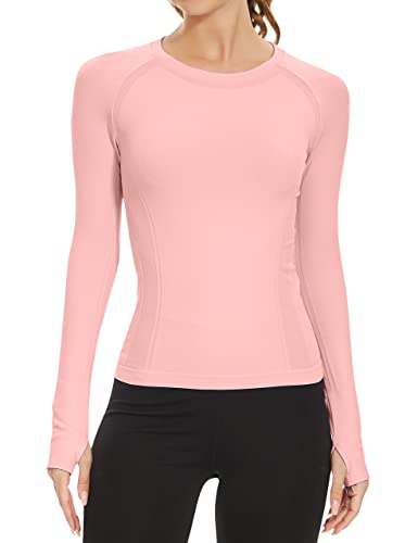 Image of MathCat Workout Shirts for Women Long Sleeve, Workout Tops for Women, Quick Dry Gym Athletic Tops，Seamless Yoga Shirts XS-XL