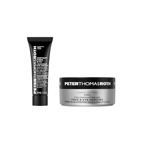 Peter Thomas Roth FirmX Set – Instant Firm Eye Temporary Eye Tightener & Collagen Hydra-Gel Face & Eye Patches – Straffende Augenpflege & Kollagen-Pads für Gesicht und Augen