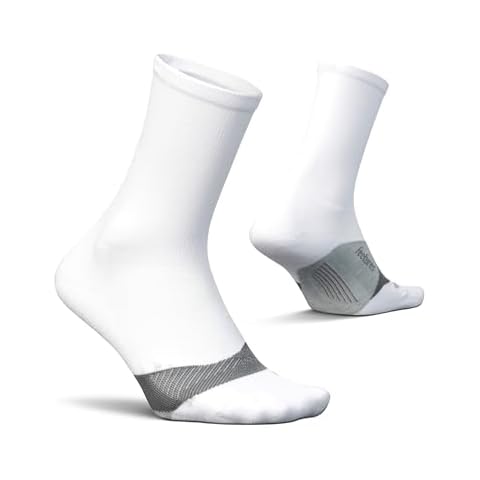 Feetures, Unisex, Elite Light Cushion Mini Crew, White, Large (US Men's Shoe 9-12, Women's Shoe 10-13) Cover