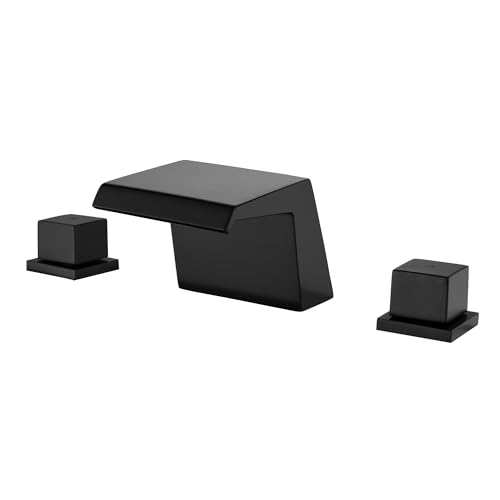 WELLFOR Bathroom Faucet, Deck Mount Waterfall Bathtub Faucet with 2 Handles, Bathroom Faucet Set,...