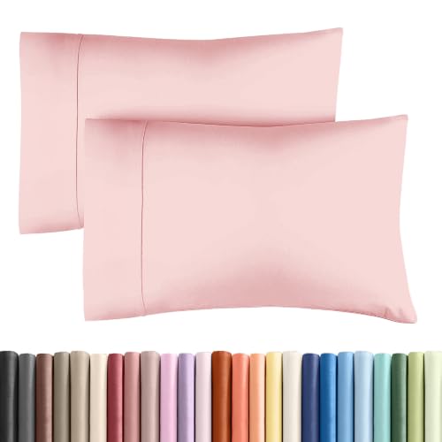 Standard Pillow Cases - 2 Pack Pillowcase Covers - 20" x 26" (Baby Pink)