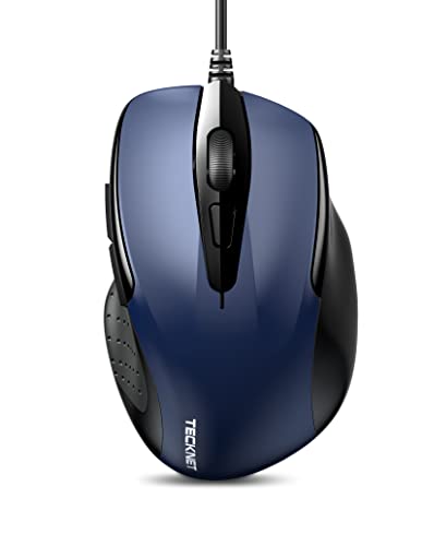 TECKNET Mouse Pro S2 Souris Filaire Optique Haute Précision 6 Boutons 6400 DPI 4 DPI Réglable Souris Ergonomique pour Windows 11/10/8.1/8/Vista/XP/Mac...
