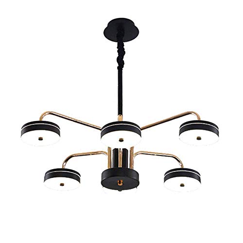 Plafonnier noir au design moderne nordique en fer avec 12 douilles LED