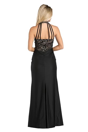 Lace Halter Corset Gown W/Satin Skirt & Strappy Back4