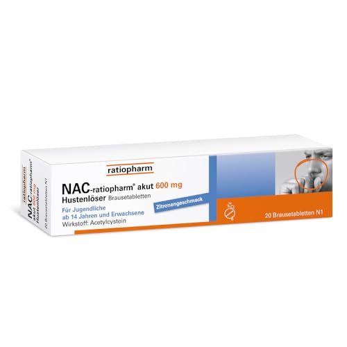 NAC-ratiopharm 600 mg Brausetabletten: Effiziente Schleimlösung und erleichtertes Abhusten bei akuten Atemwegserkrankungen mit dem Wirkstoff Acetylcystein 20 St.
