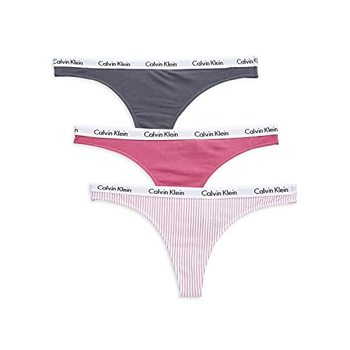 Calvin Klein Women's Carousel Logo Cotton Stretch Thong Panties, Multipack