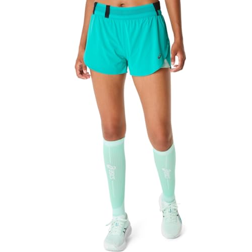 ASICS Women's METARUN Split Short Running Apparel, L, Wave Teal
