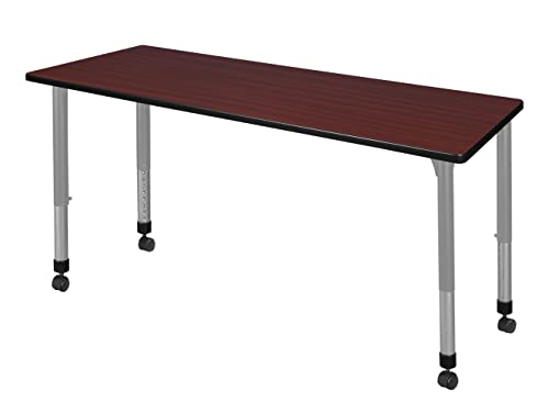Romig Kee Classroom Activity Tables Mobile, 66 x 30, Grey|Mahogany