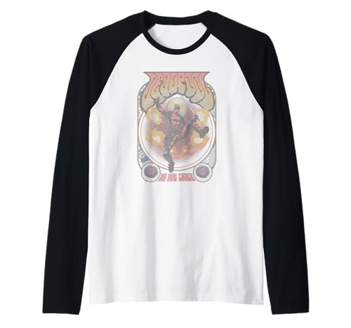 T-shirt Deadpool Marvel Vintage Homme Maillot Baseball Raglan Retro Comics 70s