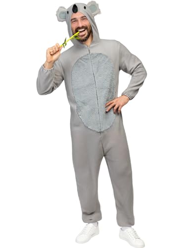 Funidelia | Disfraz de koala para hombre y mujer Animales, Koala - Disfraz para adultos y divertidos accesorios para Fiestas, Carnaval y Halloween - Talla S - M - Gris/Plateado