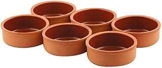 Clay Cooking Pots, 4.5" Terra Cotta, Clay Pots For Cooking - Rustic Clay Pan - Terra Cotta Hitit Dish  Turkish, Indian, Spanish, Mexican Cazuela Dishware/Cookware - Vintage Cooking Pot (6 Pack)