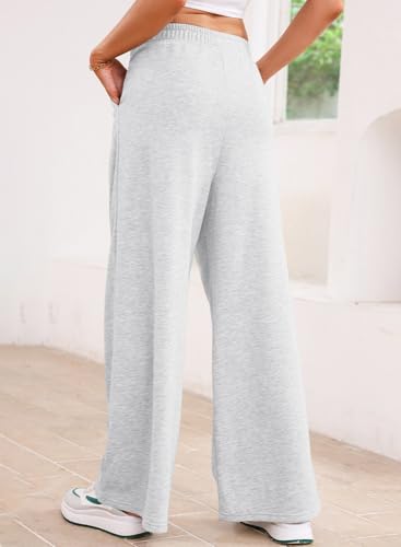 Aleumdr Wide Leg Sweatpants for Women 2025 Trendy Fashion High Waisted Drawstring Loose Long Pants with Pockets