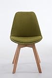 Besucherstuhl Lise Besucherstuhl Lise - Grüner Stoff - Naturholzfüße - 1er Set - Sitzhöhe 47 cm - Modern